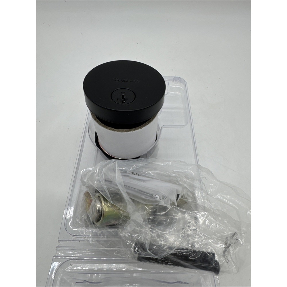 Kwikset  matte  Black Round Single Cylinder Deadbolt 92580-020‎ low profile